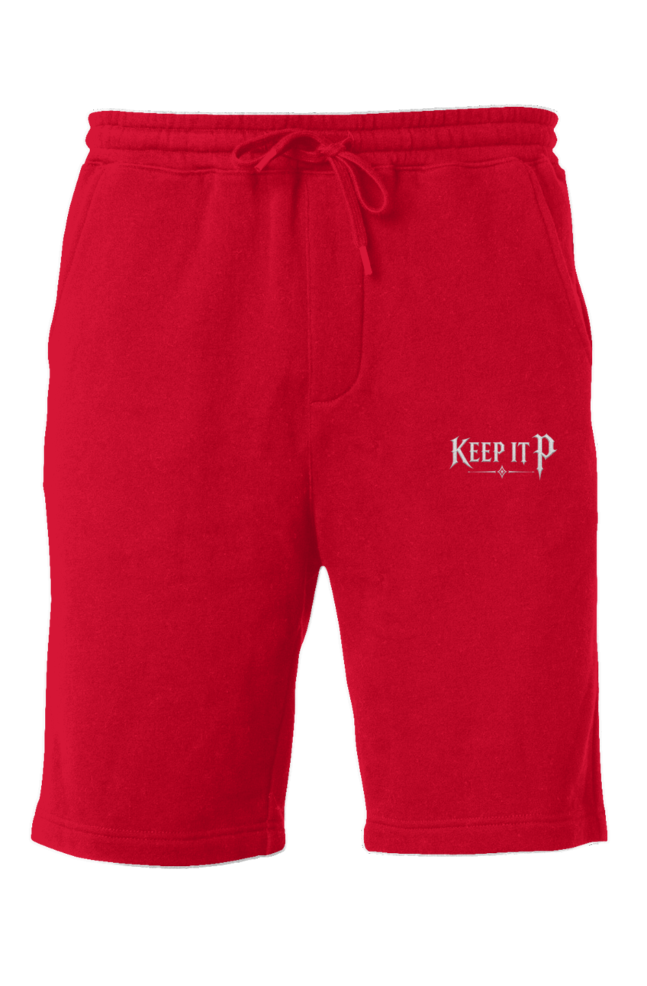 "KEEP it P" Fleece Shorts Black Red Blue 